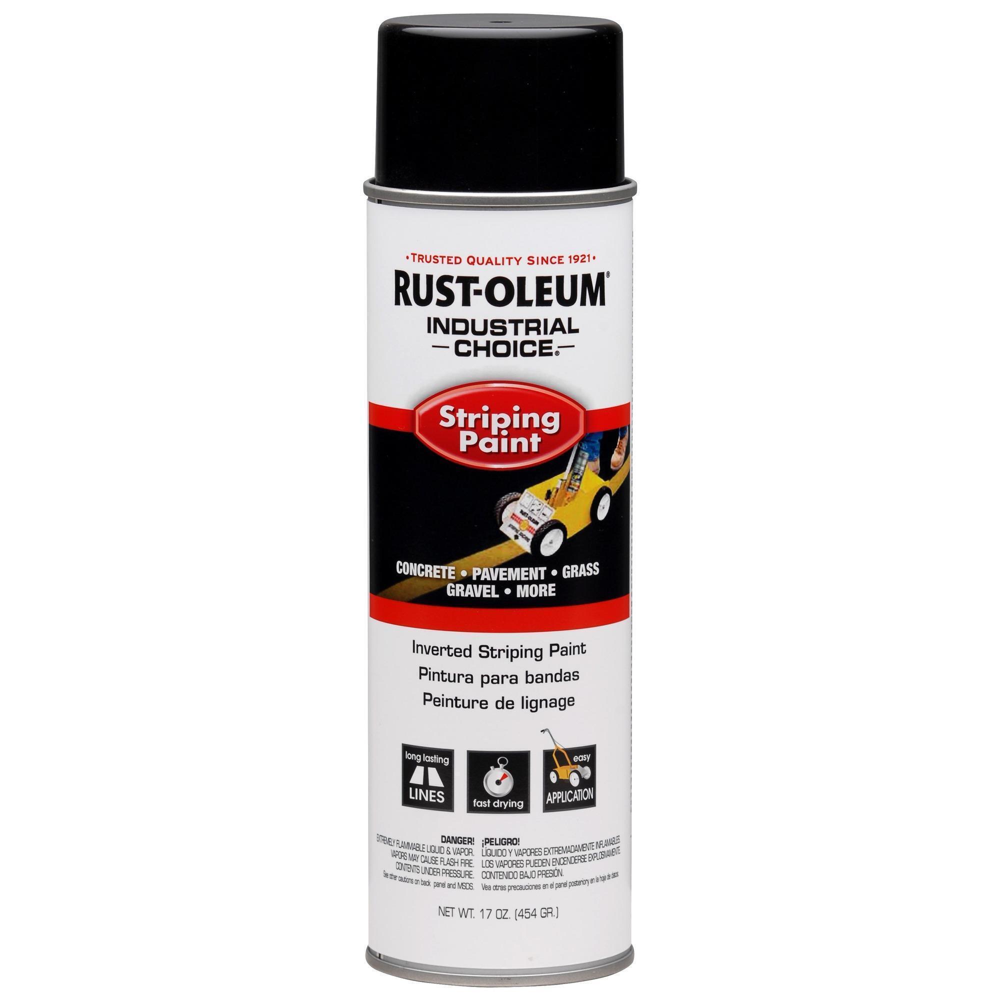 Rust-Oleum Industrial Choice S1600 Inverted Striping Spray Paint — Black, 17 Oz. Cans, 6 Pk, Model# 1677838DS